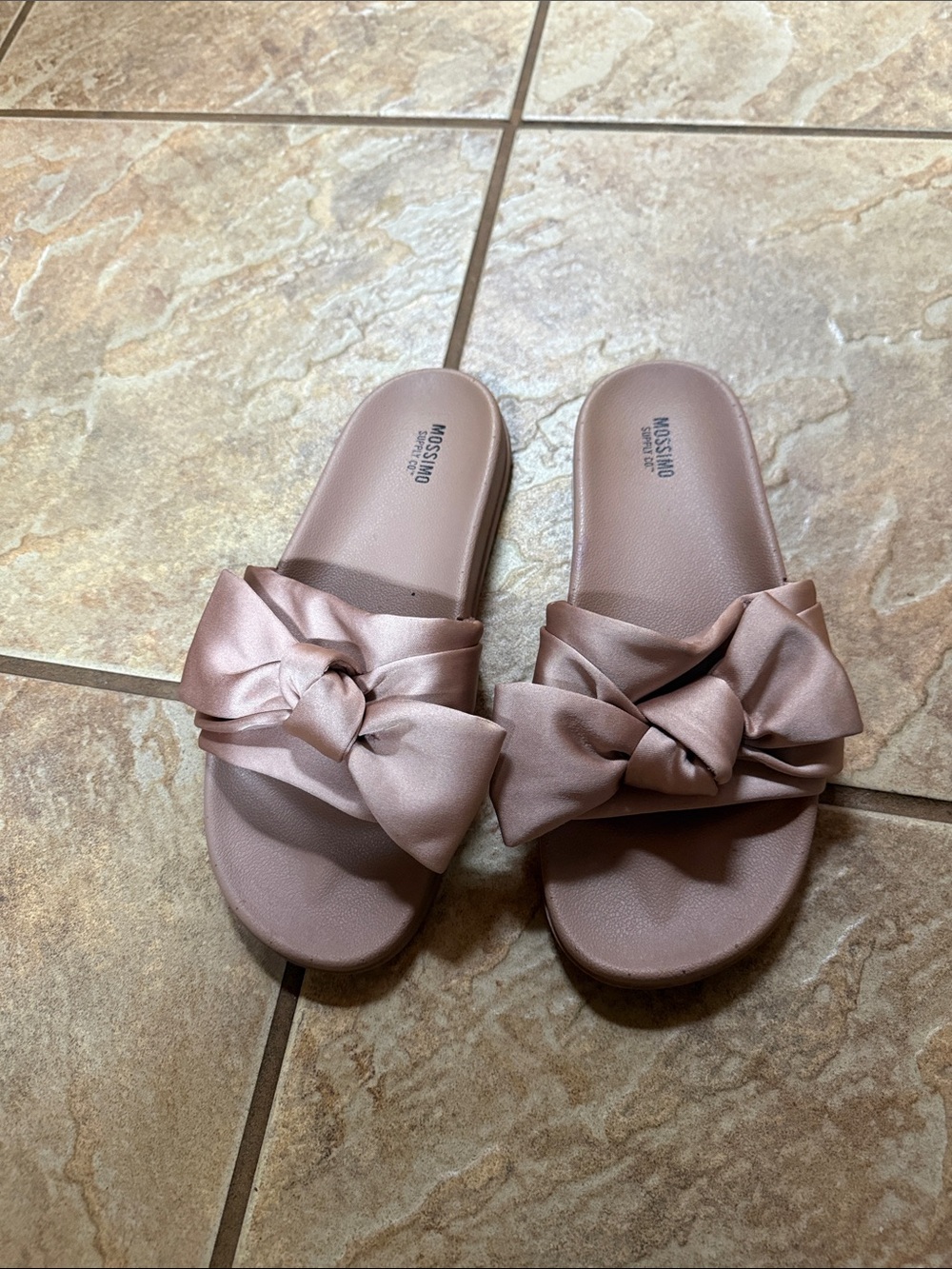 Mossimo Supply Co. Rose Blush Bow Slide Sandals